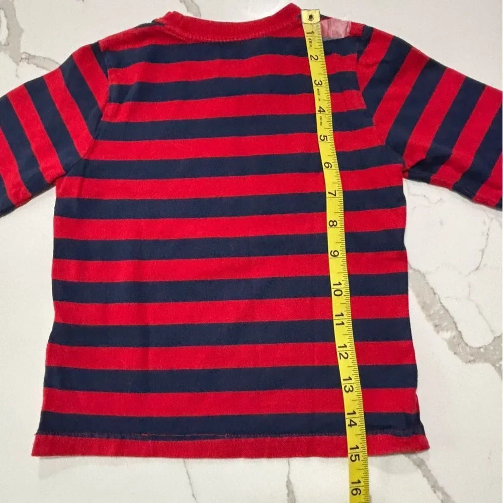 CIRCO Boys Red Navy Blue Long Sleeve Striped Monster T Shirt Cotton Toddler 3T